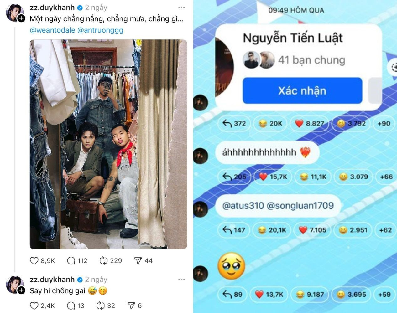 Các "anh trai" - "anh tài" tương tác, làm việc cùng nhau.