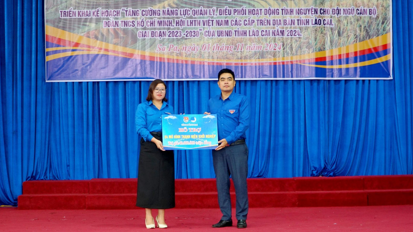 Tỉnh đoàn - Hội LHTN Việt Nam tỉnh còn hỗ trợ kinh phí khắc phục hậu quả cơn bão số 3 để tổ chức 04 mô hình thanh niên phát triển kinh tế trên địa bàn thị xã. Ảnh: Báo Lào Cai