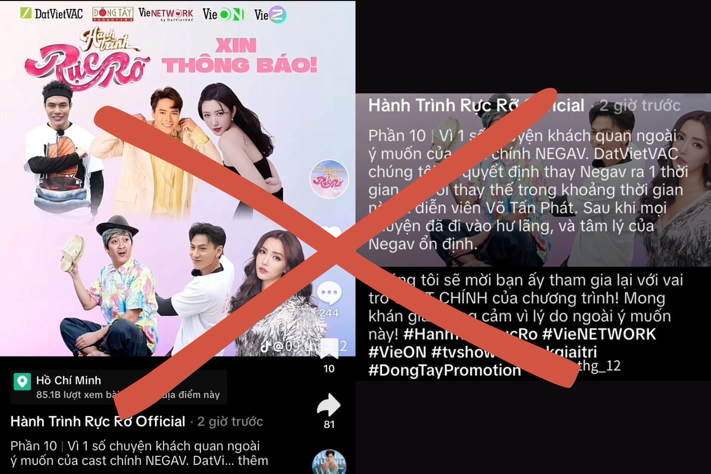 Tài khoản mạo danh chương trình Hành Trình Rực Rỡ gây hoang mang với thông tin bịa đặt, sai sự thật. Hiện tại, tài khoản này đã bị khóa. Tài khoản mạo danh chương trình Hành Trình Rực Rỡ gây hoang mang với thông tin bịa đặt, sai sự thật. Hiện tại, tài khoản này đã bị khóa.