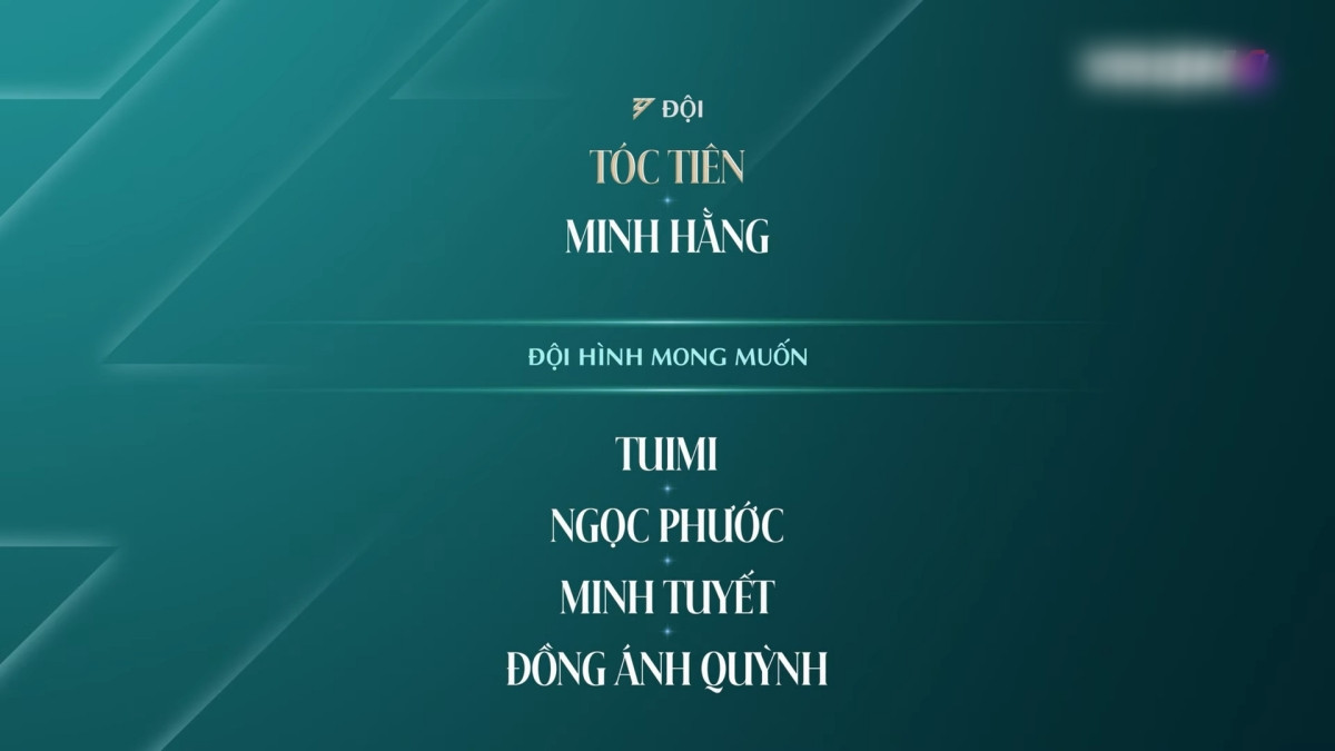 Đội hình mong muốn của Tóc Tiên và Minh Hằng.