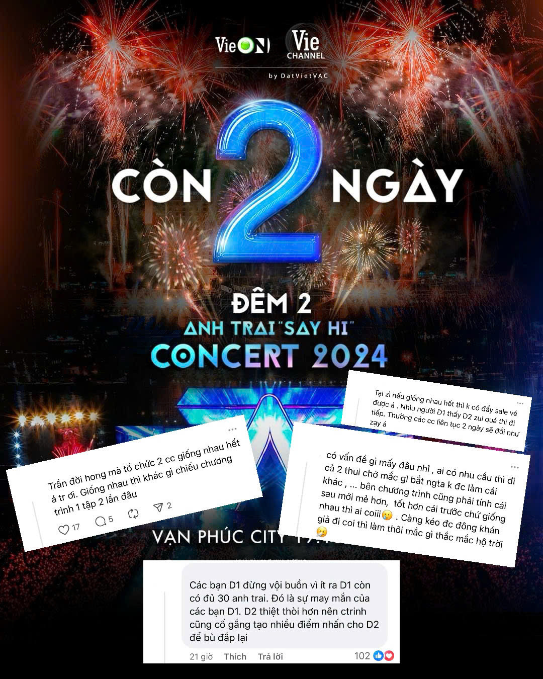 Một số khác cho rằng sự khác biệt là điều hiển nhiên của concert và vẫn sẽ ủng hộ.