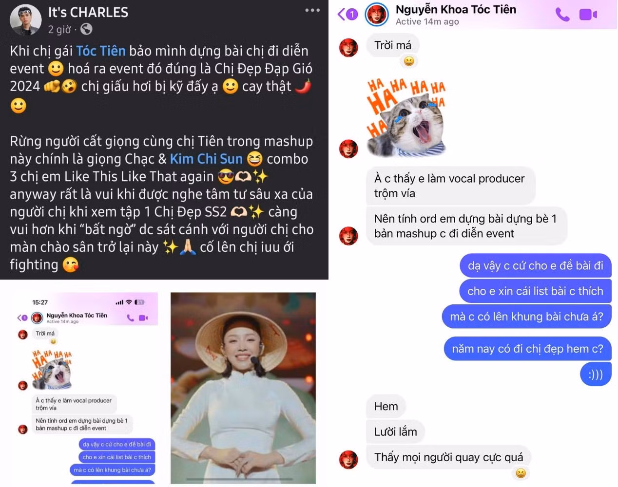 Producer It's CHARLES cũng được Tóc Tiên sử dụng "công thức nhờ làm nhạc cho một sự kiện".