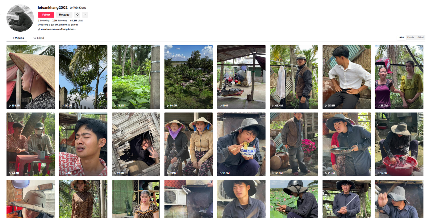 Những sản phẩm trên kênh TikTok của Tuấn Khang đều nhận được lượng tương tác khủng. Những sản phẩm trên kênh TikTok của Tuấn Khang đều nhận được lượng tương tác khủng.