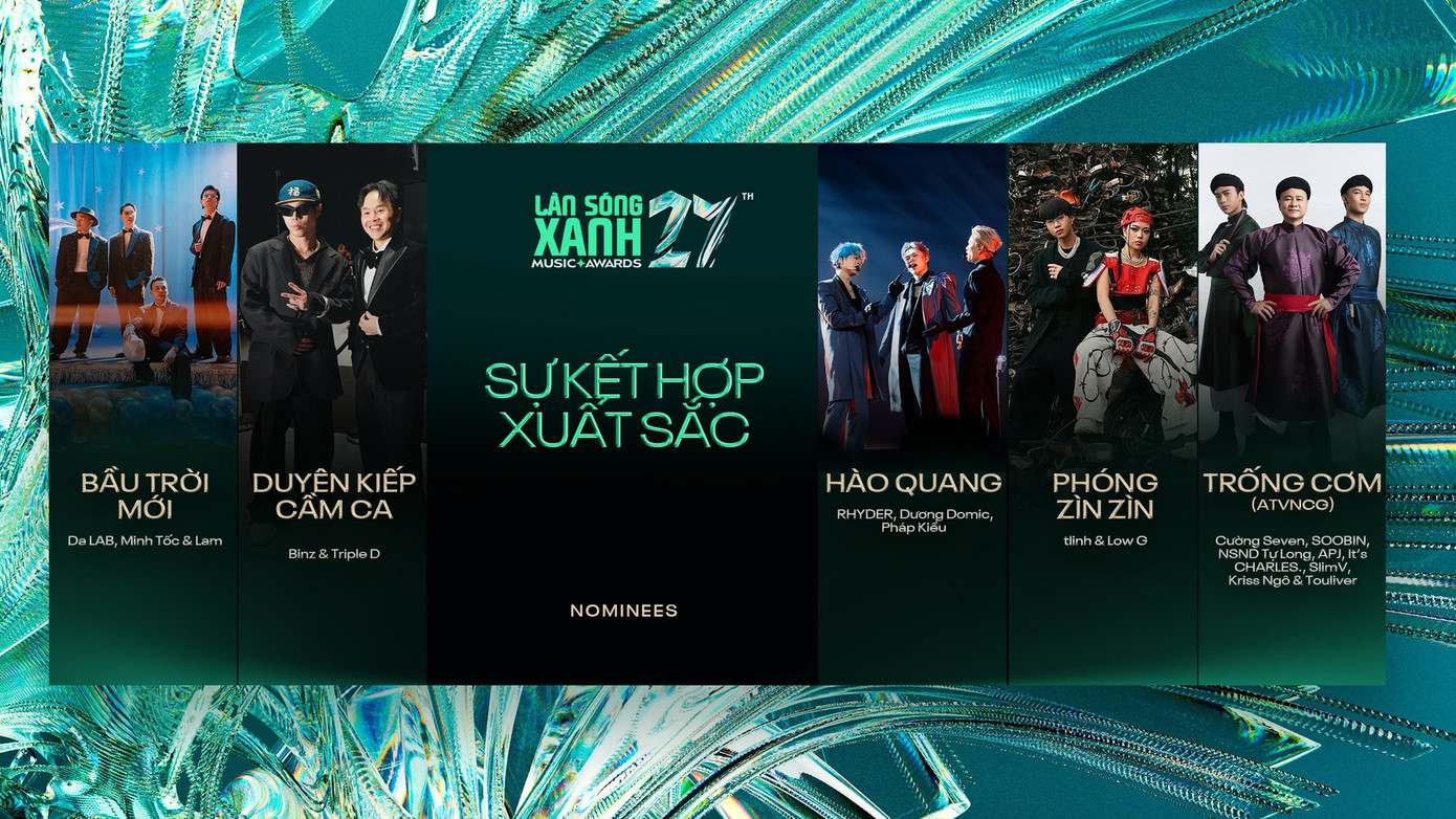 Giải thưởng Sự kết hợp xuất sắc gọi tên các ca khúc Bầu Trời Mới, Duyên Kiếp Cầm Ca, Hào Quang, Phóng Zìn Zìn và Trống Cơm. Giải thưởng Sự kết hợp xuất sắc gọi tên các ca khúc Bầu Trời Mới, Duyên Kiếp Cầm Ca, Hào Quang, Phóng Zìn Zìn và Trống Cơm.