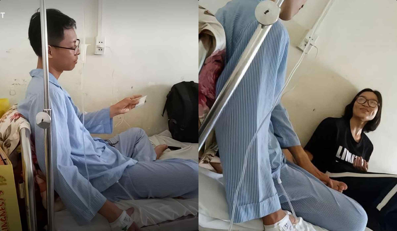 Hình ảnh HURRYKNG nhập viện và được bạn gái đến thăm. Ảnh: Threads