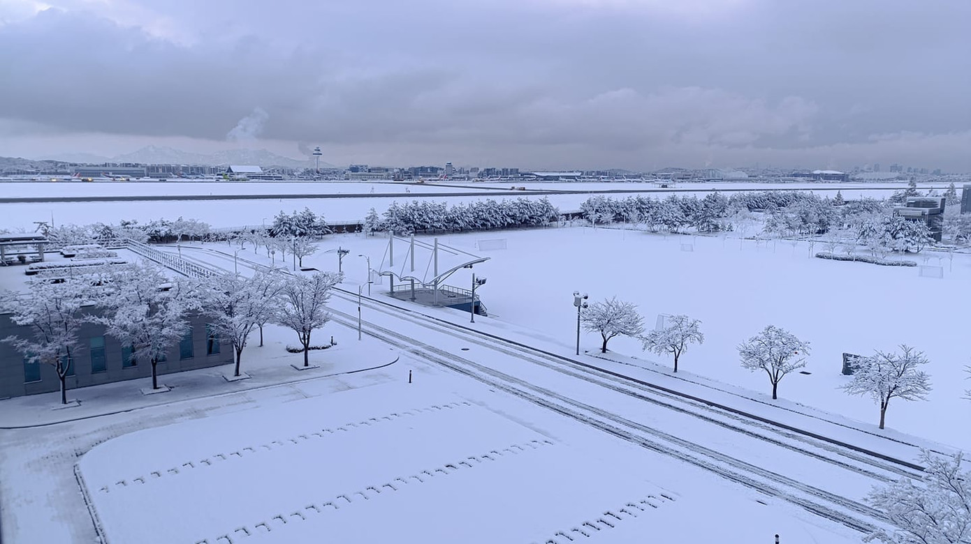 Chỉ sau một đêm, tuyết đã phủ kín một vùng đất rộng lớn. Ảnh: Minh Tuấn