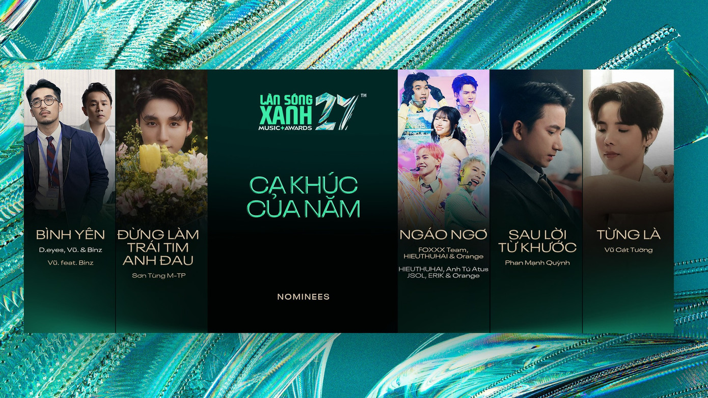 Ca khúc của năm gồm Bình Yên, Đừng Làm Trái Tim Anh Đau, Ngáo Ngơ, Sau Lời Từ Khước, Từng Là. Ca khúc của năm gồm Bình Yên, Đừng Làm Trái Tim Anh Đau, Ngáo Ngơ, Sau Lời Từ Khước, Từng Là.