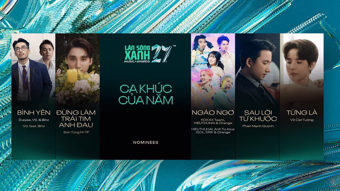 Ca khúc của năm gồm Bình Yên, Đừng Làm Trái Tim Anh Đau, Ngáo Ngơ, Sau Lời Từ Khước, Từng Là.