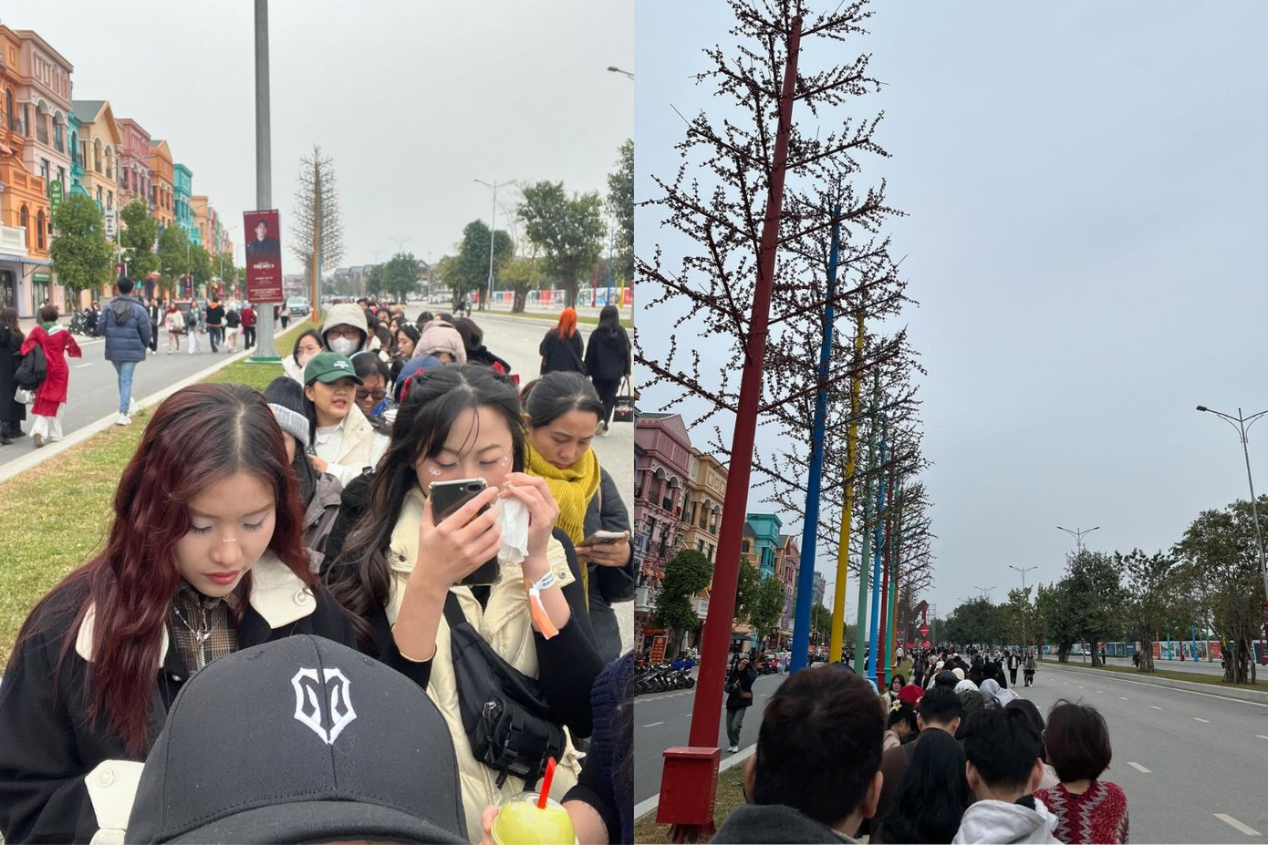 Dòng khán giả nối nhau chờ vào khu vực cổng chính. Ảnh: Threads tracidavillain