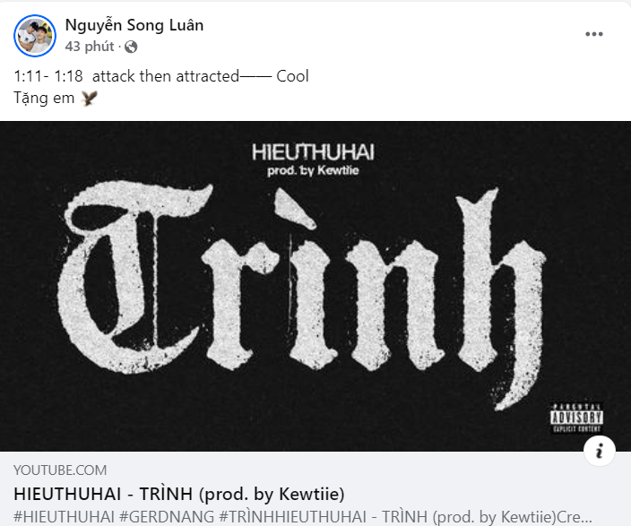 Nhân dịp đàn em ra bài mới, Song Luân lại mang "đặc sản" để gửi tặng. Nhân dịp đàn em ra bài mới, Song Luân lại mang "đặc sản" để gửi tặng.