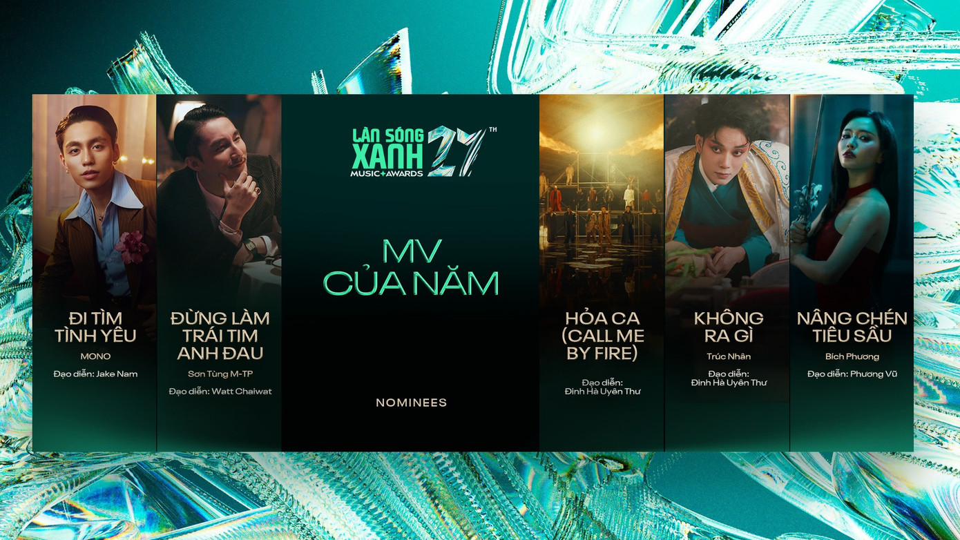 Sơn Tùng M-TP và MONO cùng xuất hiện trong đề cử MV của năm, đối đầu cùng 33 "anh tài", Trúc Nhân và Bích Phương. Sơn Tùng M-TP và MONO cùng xuất hiện trong đề cử MV của năm, đối đầu cùng 33 "anh tài", Trúc Nhân và Bích Phương.