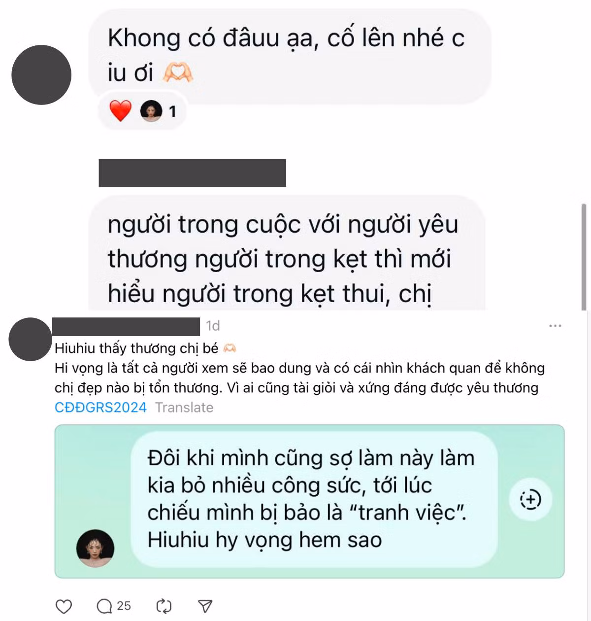 Fan phản ứng khá nhẹ nhàng trước tâm sự của Tóc Tiên.