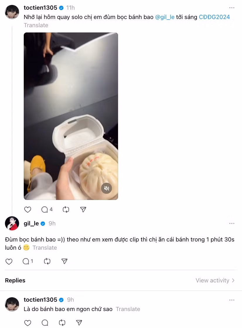 Gil Lê trêu Tóc Tiên ăn khỏe dù ghi hình xuyên đêm vô cùng mệt. Gil Lê trêu Tóc Tiên ăn khỏe dù ghi hình xuyên đêm vô cùng mệt.