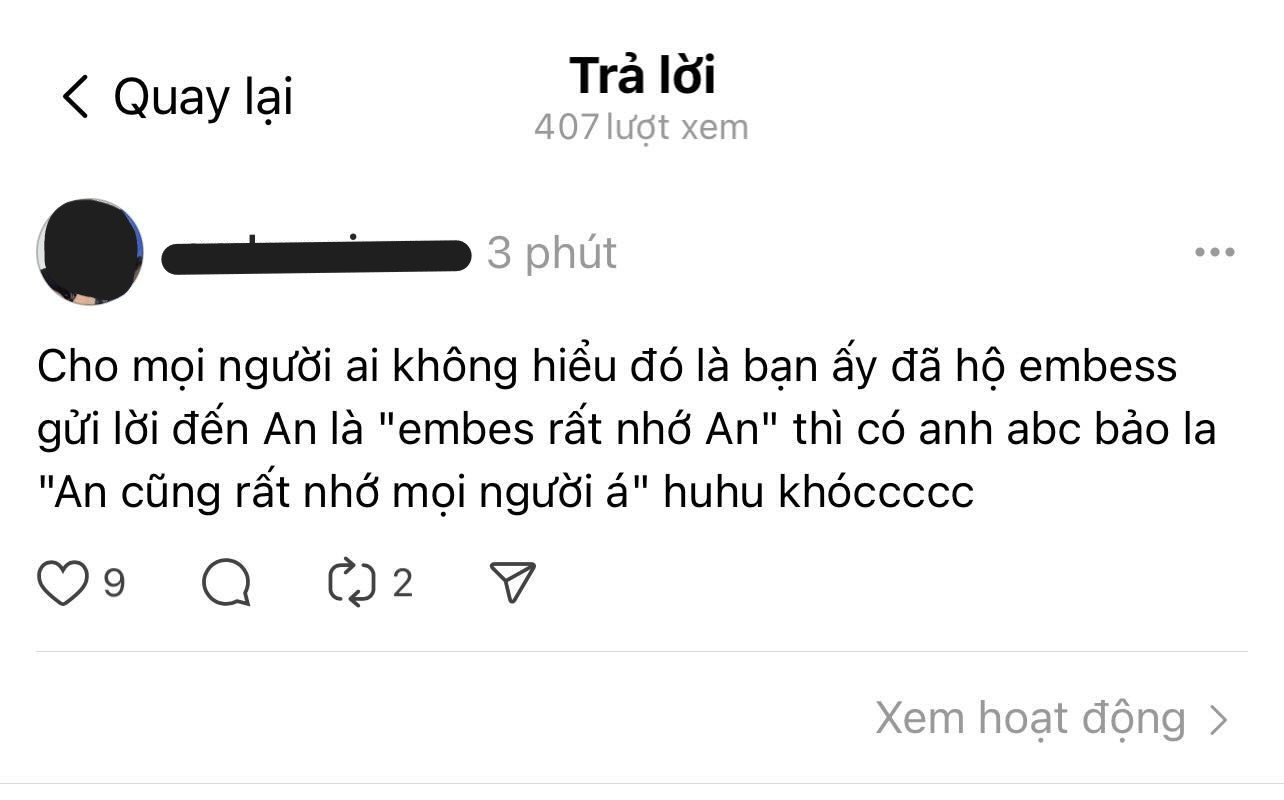 FC EMBES được các &quot;anh trai&quot; chuyển lời nhắn từ Negav &quot;An cũng rất nhớ mọi người&quot;.