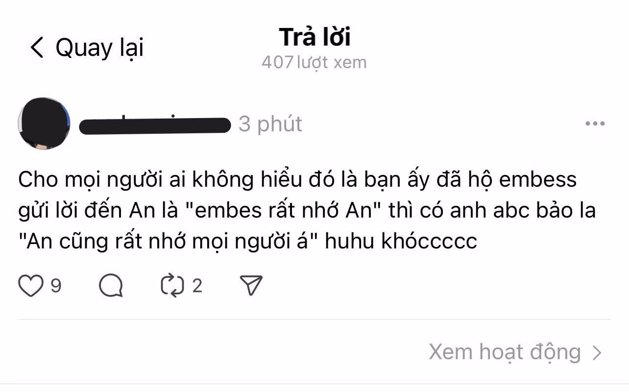 FC EMBES được các "anh trai" chuyển lời nhắn từ Negav "An cũng rất nhớ mọi người".