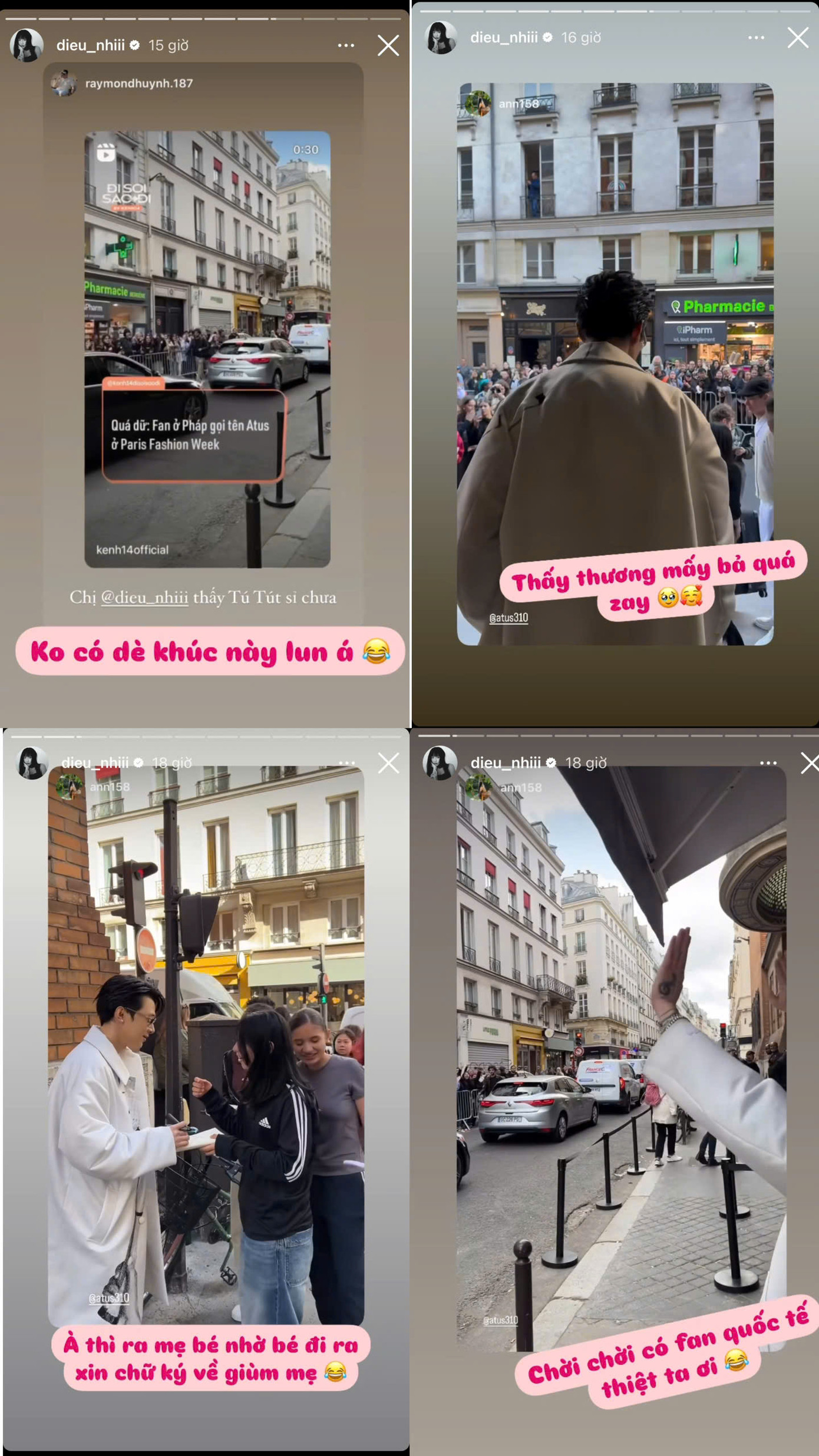 Diệu Nhi được fan khen ngợi vì luôn là hậu phương ủng hộ chồng từ xa, cô đăng lại rất nhiều khoảnh khắc của Atus tại sự kiện trên trang cá nhân. Diệu Nhi được fan khen ngợi vì luôn là hậu phương ủng hộ chồng từ xa, cô đăng lại rất nhiều khoảnh khắc của Atus tại sự kiện trên trang cá nhân.