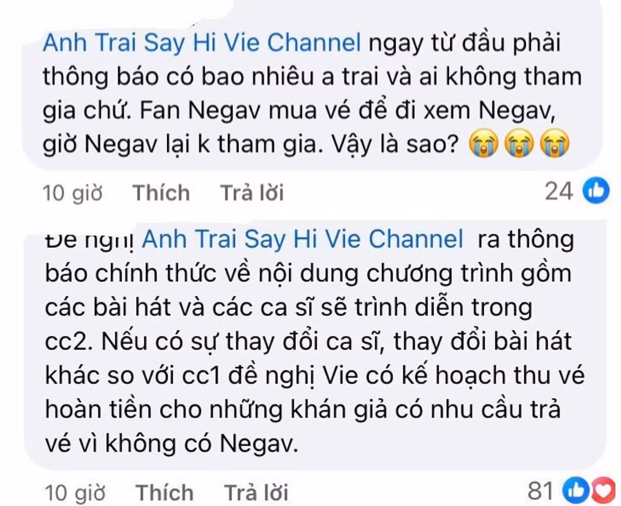 Khán giả không hài lòng với cách làm việc từ ê-kíp, đề nghị BTC lên tiếng giải thích.