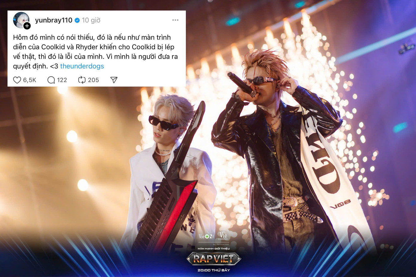 B Ray lên tiếng bảo vệ học trò, khẳng định nếu CoolKid "lép vế" thì là lỗi của mình.