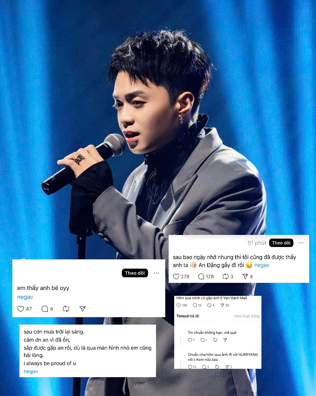 Cũng có nhiều khán giả cho biết bắt gặp anh trên đường và thấy Negav gầy đi rất nhiều. Tuy nhiên những thông tin này chưa có tính xác thực. Cũng có nhiều khán giả cho biết bắt gặp anh trên đường và thấy Negav gầy đi rất nhiều. Tuy nhiên những thông tin này chưa có tính xác thực.