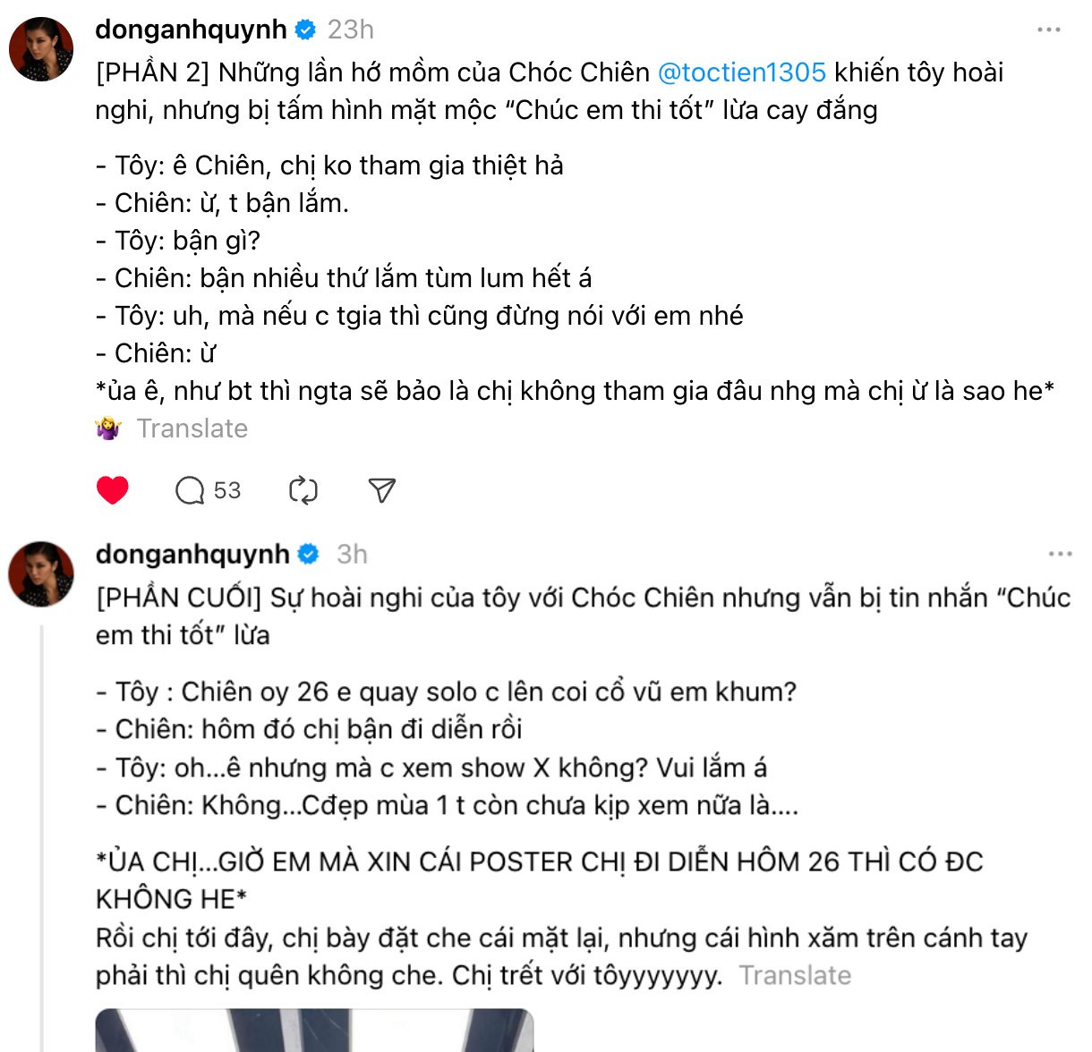 Đồng Ánh Quỳnh cùng chuỗi "bóc phốt" đàn chị Tóc Tiên khiến netizen cười ná thở.