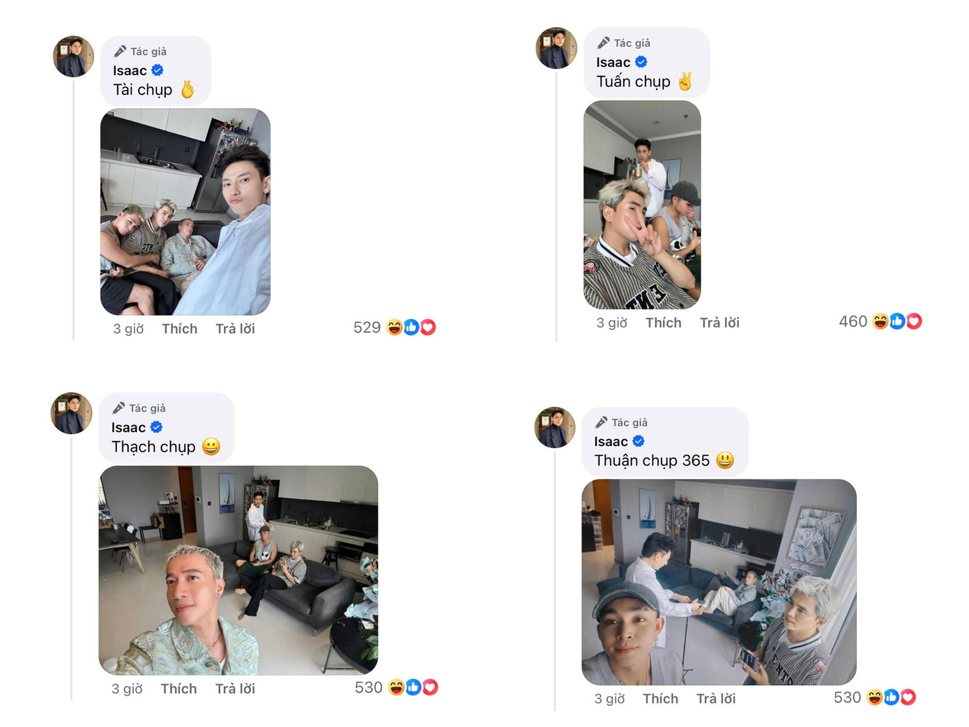 Bên dưới bài đăng, nhóm trưởng 365 còn &quot;hơn thua&quot; trình chụp ảnh với các thành viên khác.
