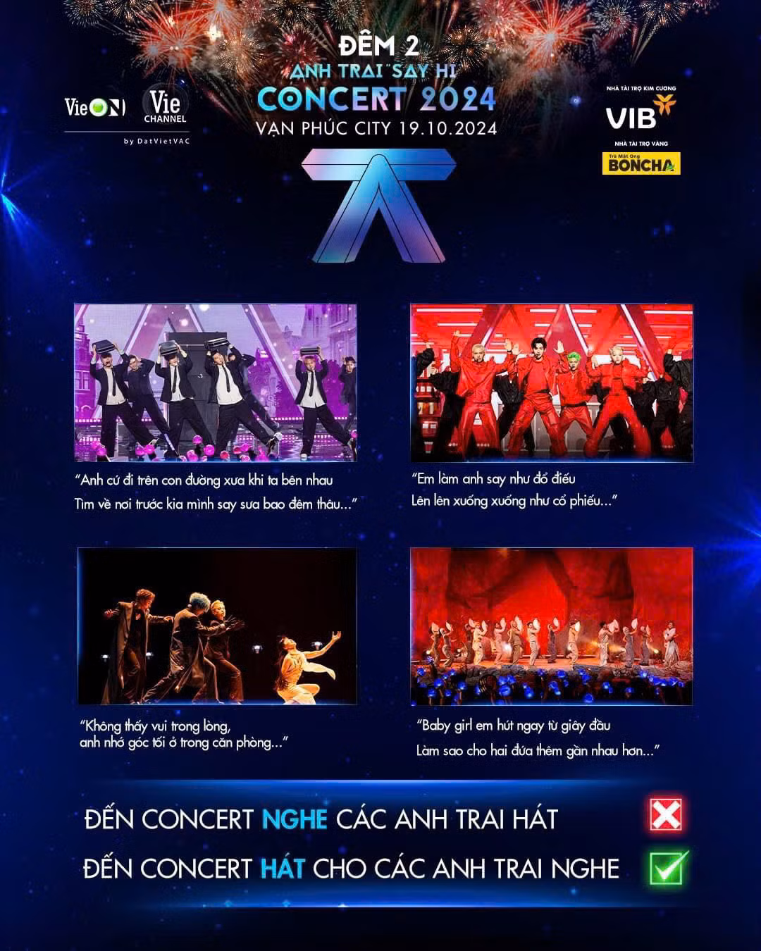 4 tiết mục "làm mưa làm gió" tại Concert 1 vẫn tiếp tục được trình diễn trong Concert 2.