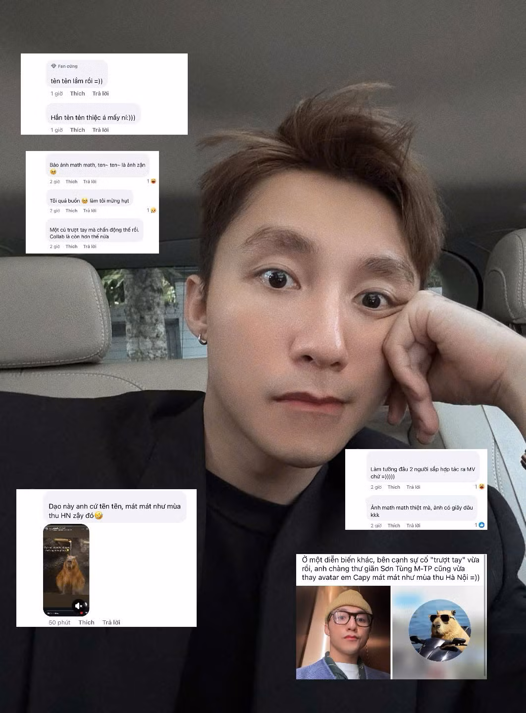 Tính từ "tẻn tẻn" hay cụm từ "mùa thu Hà Nội" lên ngôi khi được fan dùng để chỉ hành động của Sơn Tùng.