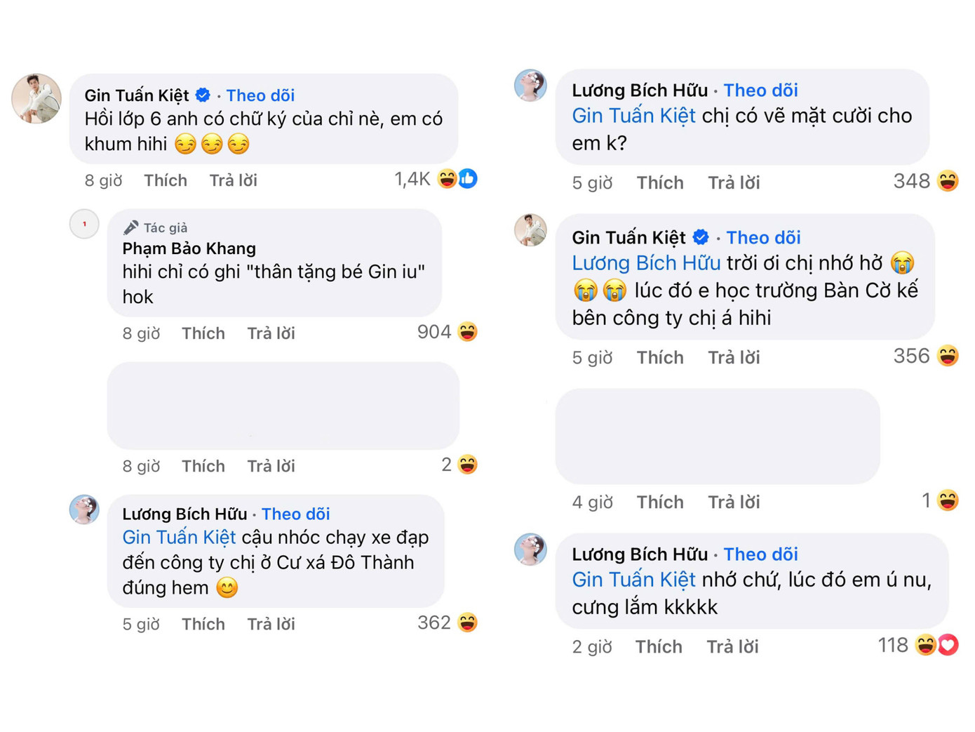 Gin Tuấn Kiệt cũng là một “fan cứng” của Lương Bích Hữu. Gin Tuấn Kiệt cũng là một “fan cứng” của Lương Bích Hữu.
