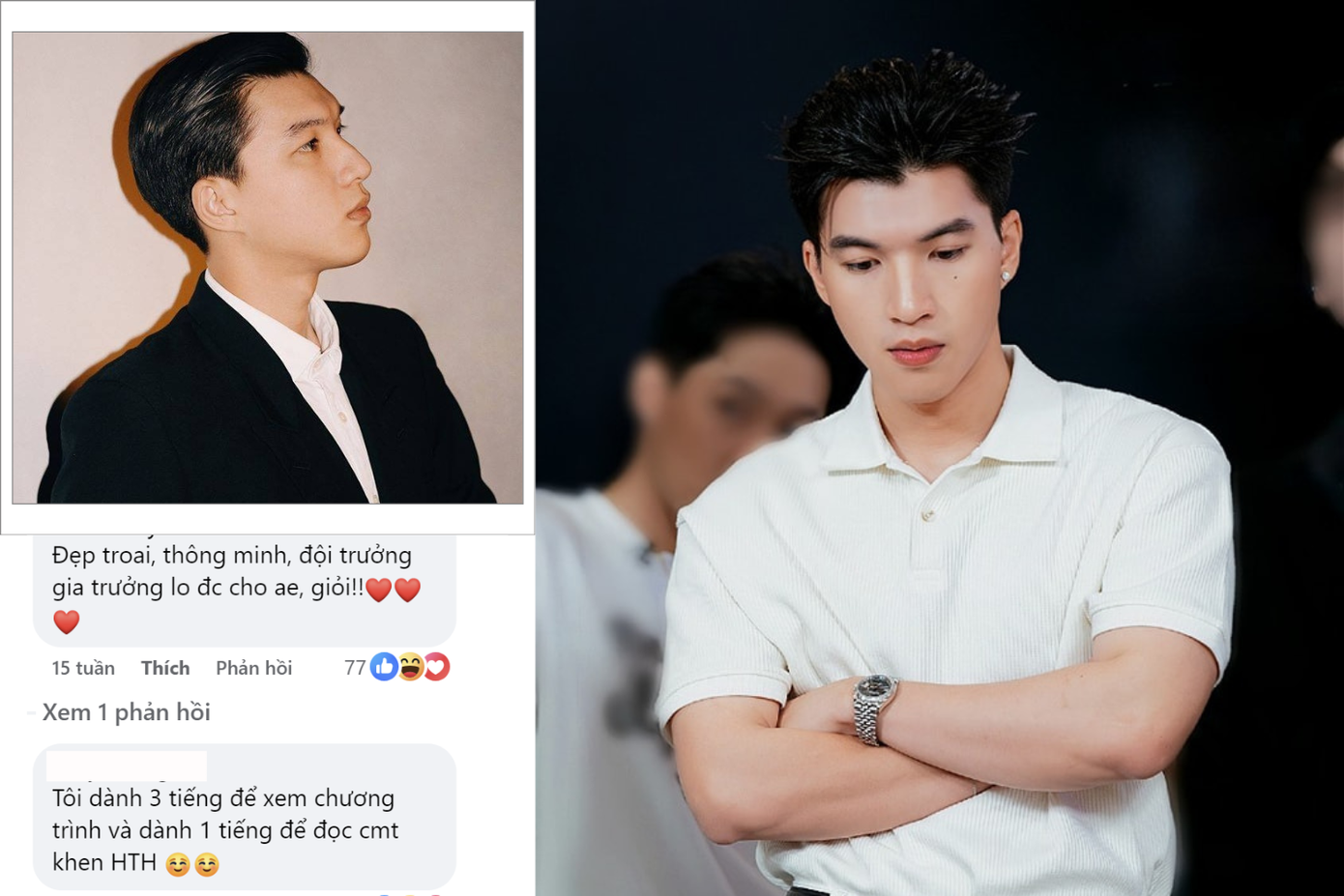 Đội trưởng Trần khiến fan dành hẳn 1 tiếng để đọc bình luận khen nam rapper.