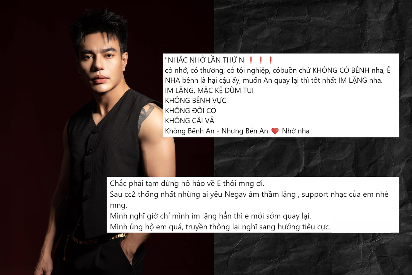 Một số fan của NEGAV cũng cho rằng thời điểm hiện tại không thích hợp để lên tiếng. Một số fan của NEGAV cũng cho rằng thời điểm hiện tại không thích hợp để lên tiếng.