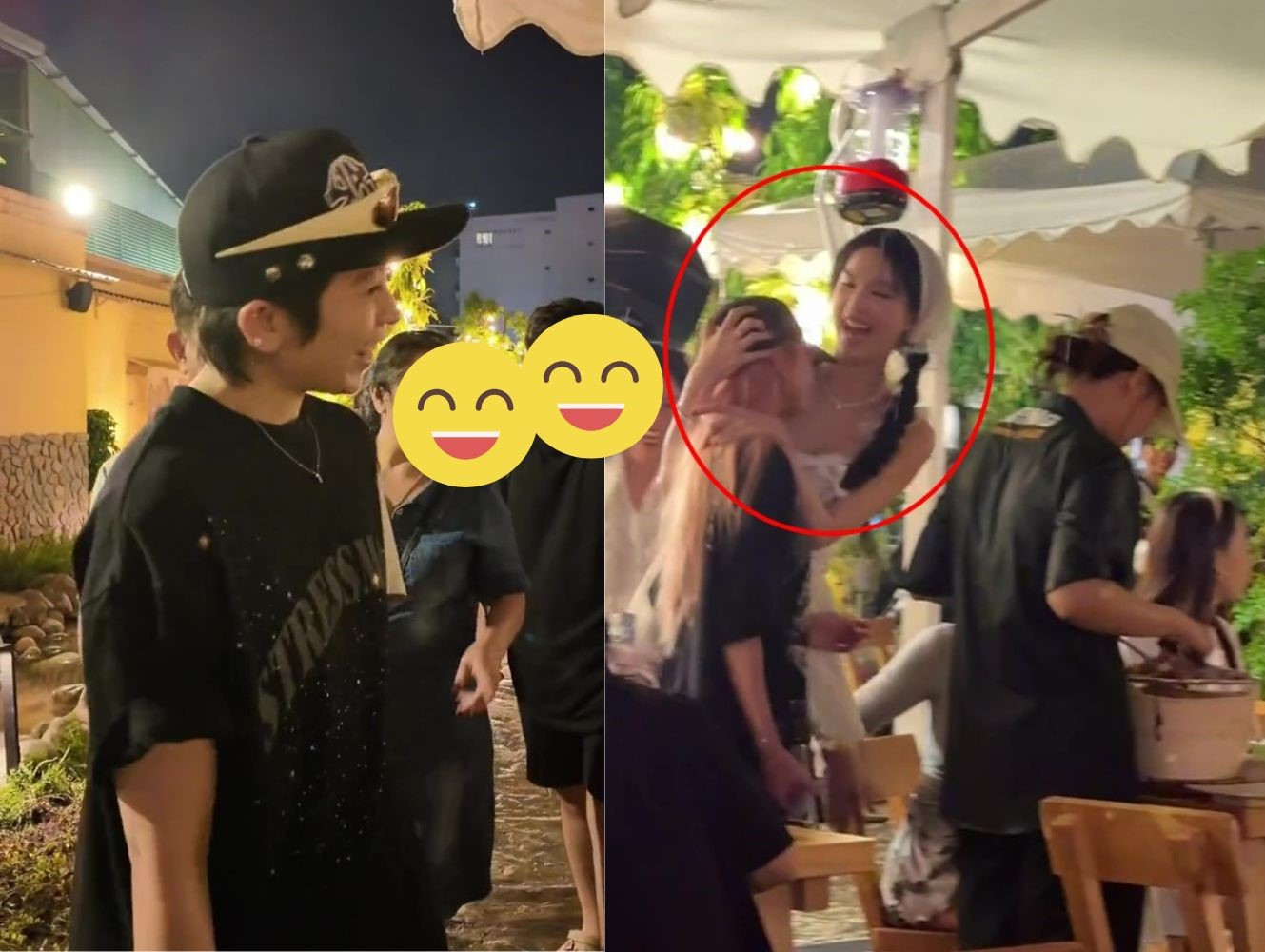 Hình ảnh được "team qua đường" chụp lại, Xoài Non cùng gia đình Gil Lê đi ăn tối cùng nhau. Hình ảnh được "team qua đường" chụp lại, Xoài Non cùng gia đình Gil Lê đi ăn tối cùng nhau.