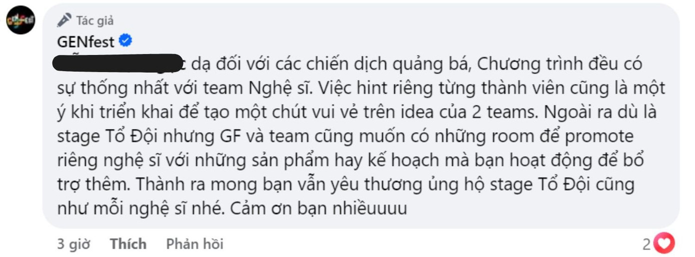 BTC trả lời về thắc mắc tung "hint" HIEUTHUHAI nhưng lại diễn theo tổ đội. BTC trả lời về thắc mắc tung "hint" HIEUTHUHAI nhưng lại diễn theo tổ đội.
