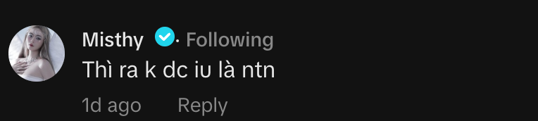 Misthy &quot;bán thảm&quot; bên dưới video ghi lại khoảnh khắc bị Tóc Tiên &quot;phũ&quot;.