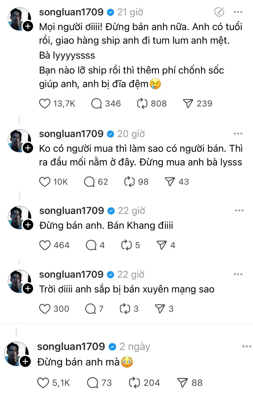 Song Luân chính thức lên tiếng khi thấy hình ảnh của mình bị fan “mua đi bán lại”. Song Luân chính thức lên tiếng khi thấy hình ảnh của mình bị fan “mua đi bán lại”.