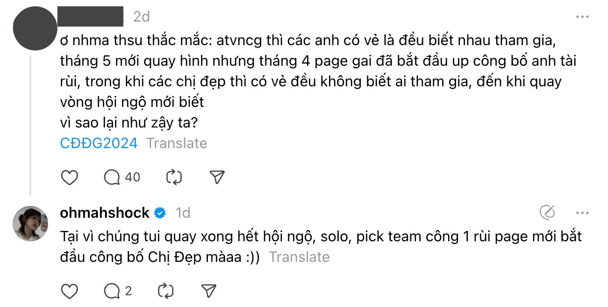 Hậu Hoàng giải thích cho fan hiểu về lịch trình của Chị Đẹp Đạp Gió 2024. Hậu Hoàng giải thích cho fan hiểu về lịch trình của Chị Đẹp Đạp Gió 2024.