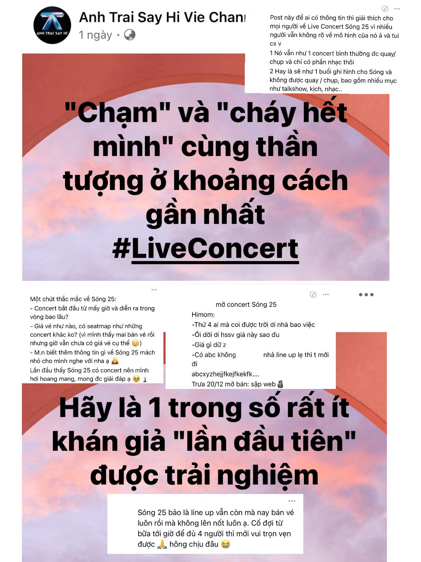 Chưa kể, việc thiếu thông tin chi tiết khiến nhiều khán giả lần đầu tham gia live concert Sóng 25 cảm thấy khó hiểu.