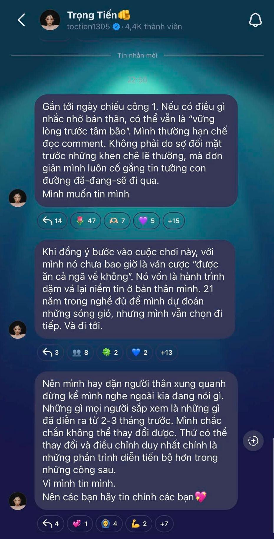 Tóc Tiên tâm sự với fan trong broadcast trước thềm chiếu Công diễn 1. Tóc Tiên tâm sự với fan trong broadcast trước thềm chiếu Công diễn 1.