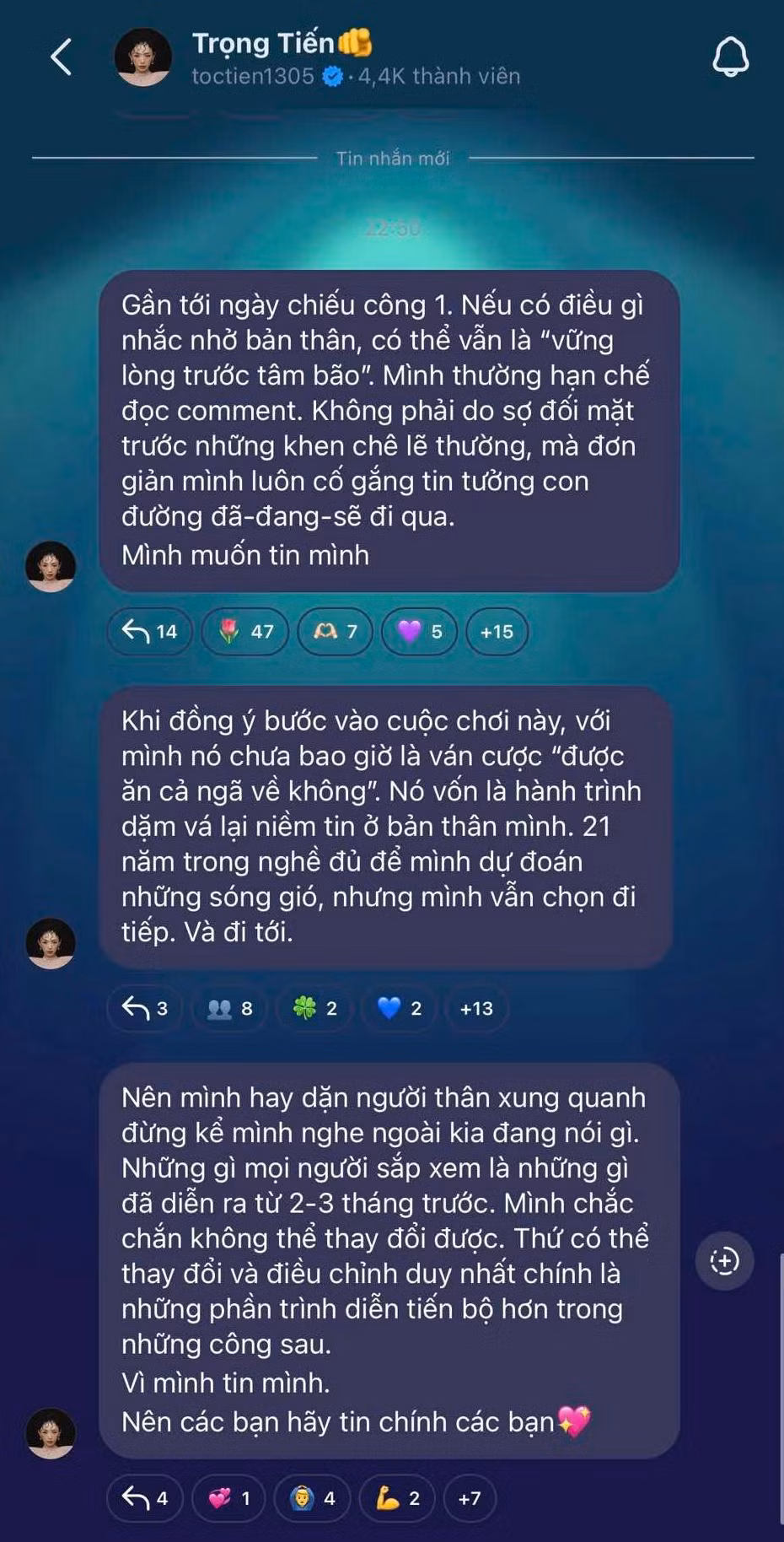 Tóc Tiên tâm sự với fan trong broadcast trước thềm chiếu Công diễn 1.