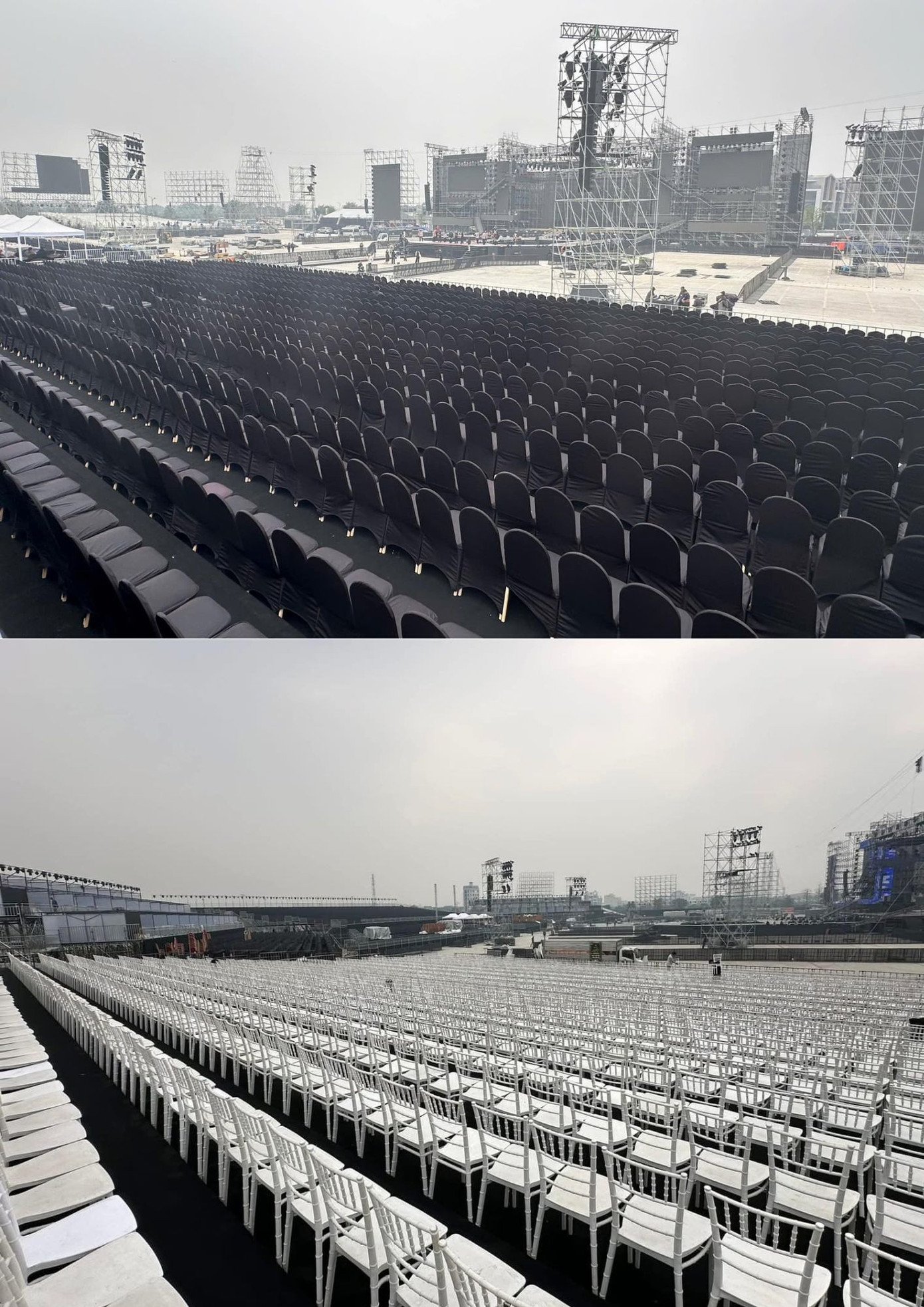 Ghế ngồi đã được sắp xếp tươm tất. Ảnh: Nguyễn Như Quỳnh