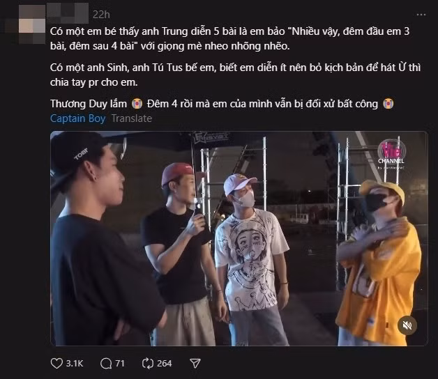 Không chỉ khán giả, các "anh trai" cũng dành sự quan tâm đặc biệt cho Captain Boy.