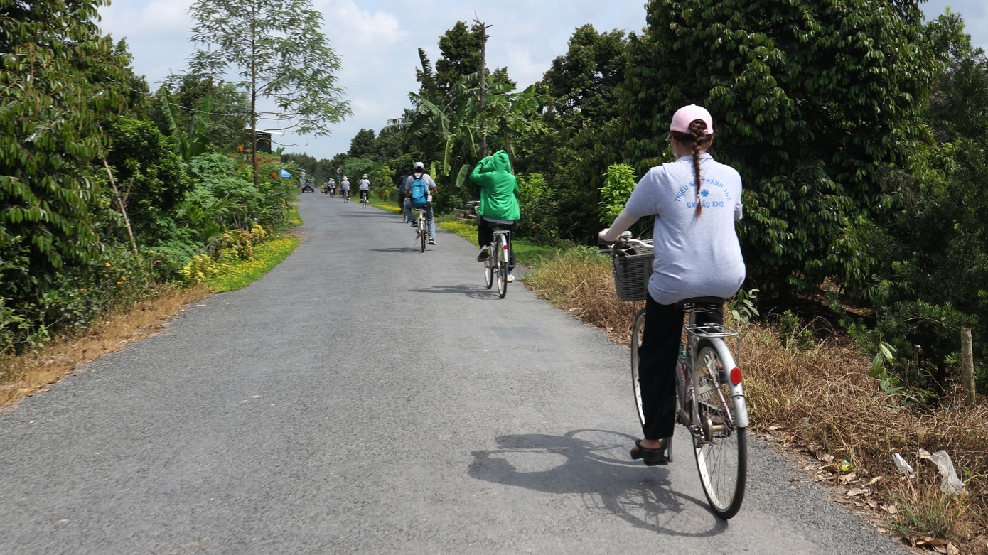 Ở các cù lao cũng có dịch vụ cho thuê xe đạp để du khách thuận tiện di chuyển. Ảnh: Vũ Thọ