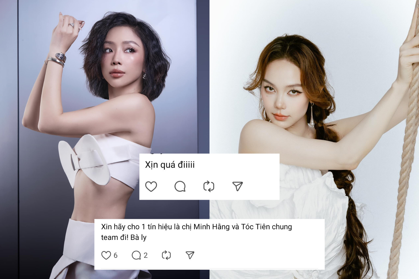 Nhiều bình luận ủng hộ các "chị đẹp" chung team.