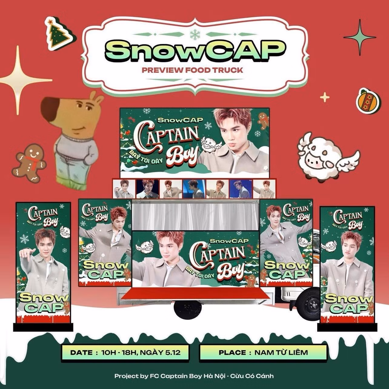 FC Captain Boy "chốt đơn" thời gian, địa điểm đặt food truck là ngày 5 và 6/12 tại sân tập phụ SVĐ Mỹ Đình. Ảnh: @fccaptainboy_hanoi