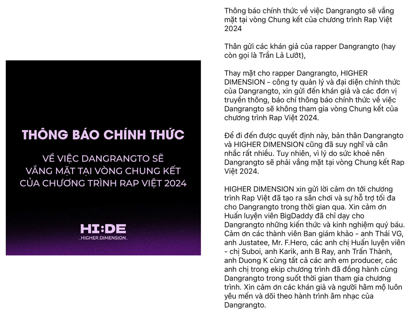 Trên fanpage quản lý của anh cũng đã đăng một bài với nội dung tương tự. Trên fanpage quản lý của anh cũng đã đăng một bài với nội dung tương tự.