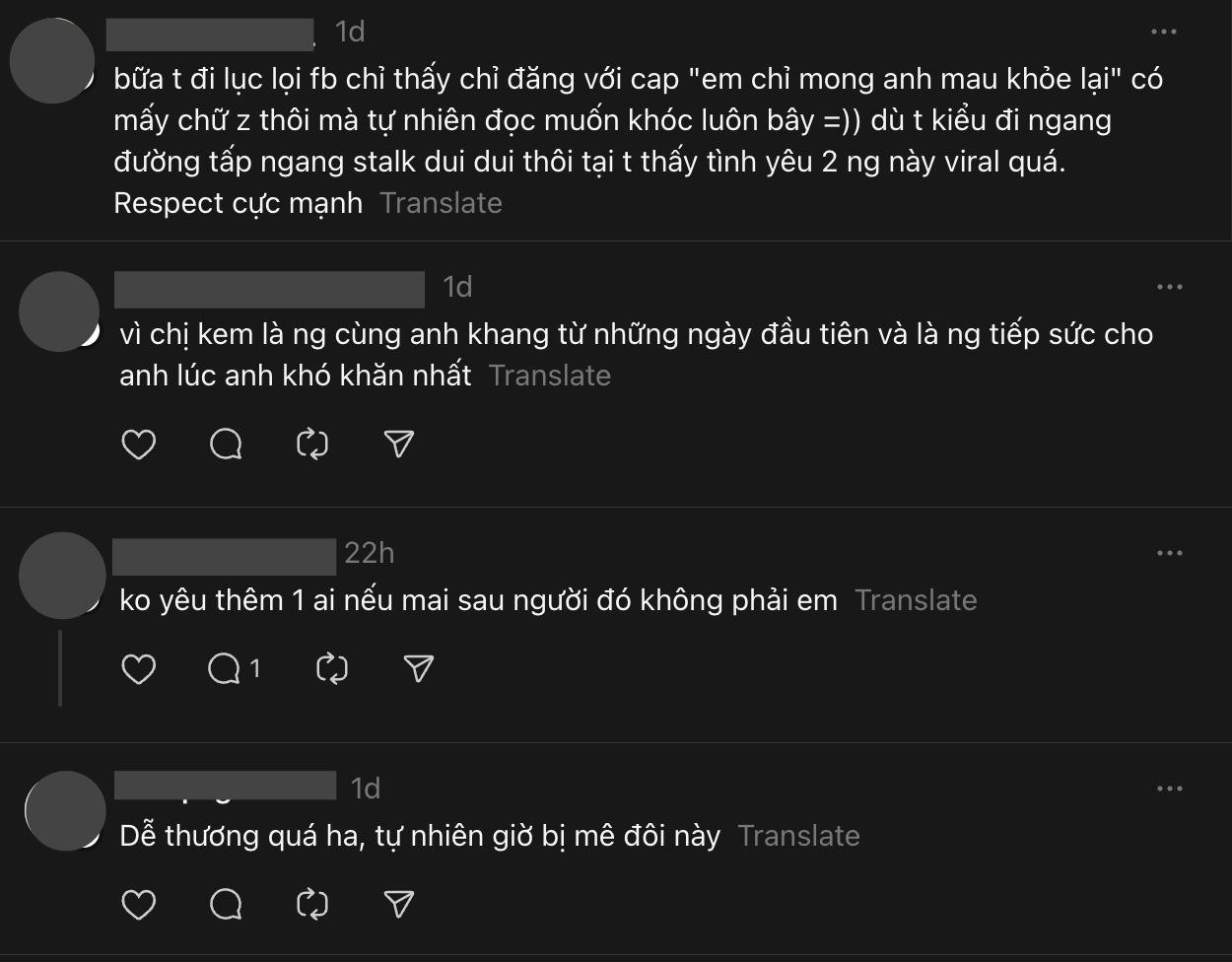 Fan thích thú và ngưỡng mộ tình yêu đẹp của cặp đôi. Ảnh: Threads.