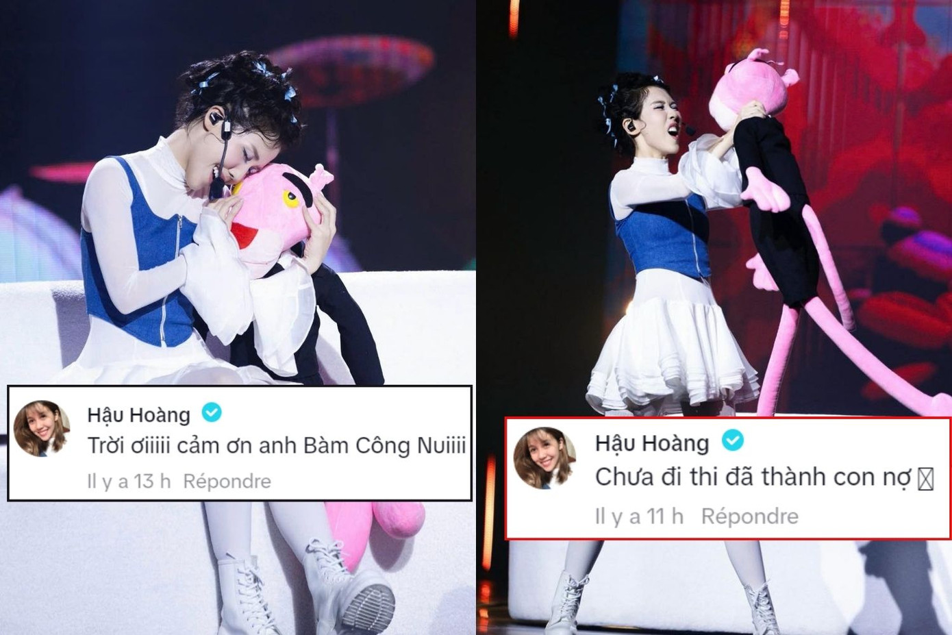 Phút trước còn tình thương mến thương, hạnh phúc cảm ơn anh "Bàm Công Nui", phút sau Hậu Hoàng đã than trời vì "trở thành con nợ". Phút trước còn tình thương mến thương, hạnh phúc cảm ơn anh "Bàm Công Nui", phút sau Hậu Hoàng đã than trời vì "trở thành con nợ".