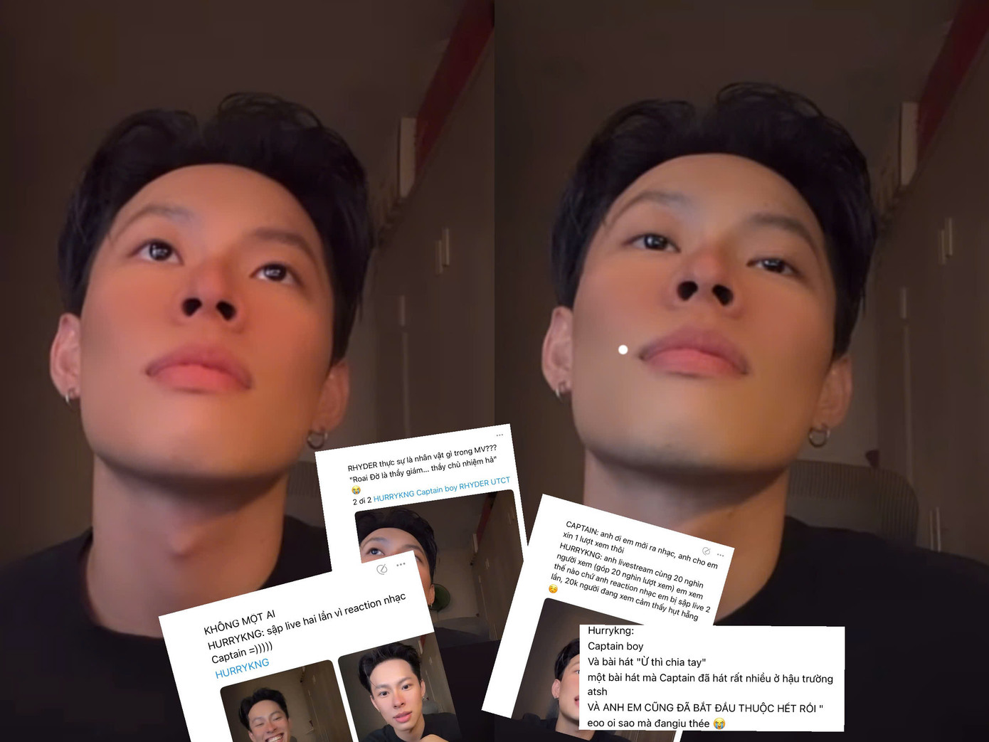 HURRYKNG bị sập phiên livestream 2 lần nhưng vẫn "lì" PR tới cùng cho cậu em. HURRYKNG bị sập phiên livestream 2 lần nhưng vẫn "lì" PR tới cùng cho cậu em.