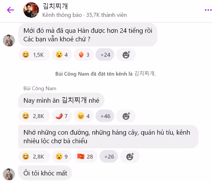Vừa đi Hàn có 24 tiếng, Bùi Công Nam đã than nhớ nhà muốn khóc. Vừa đi Hàn có 24 tiếng, Bùi Công Nam đã than nhớ nhà muốn khóc.
