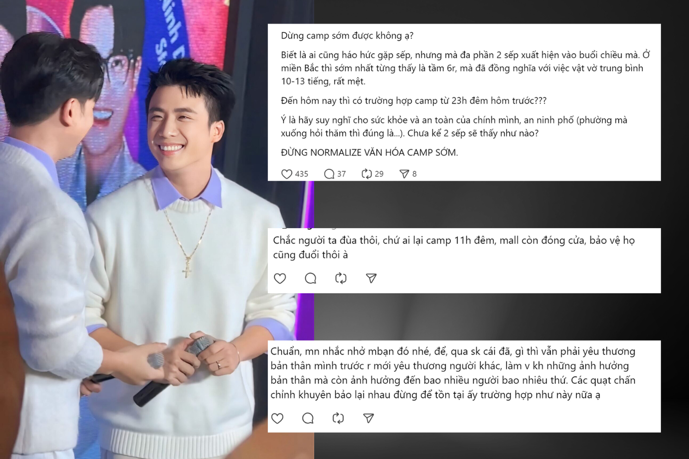 Khán giả khuyên nhau cân nhắc việc "camp" giữ chỗ sớm, giữ gìn sức khỏe. Khán giả khuyên nhau cân nhắc việc "camp" giữ chỗ sớm, giữ gìn sức khỏe.