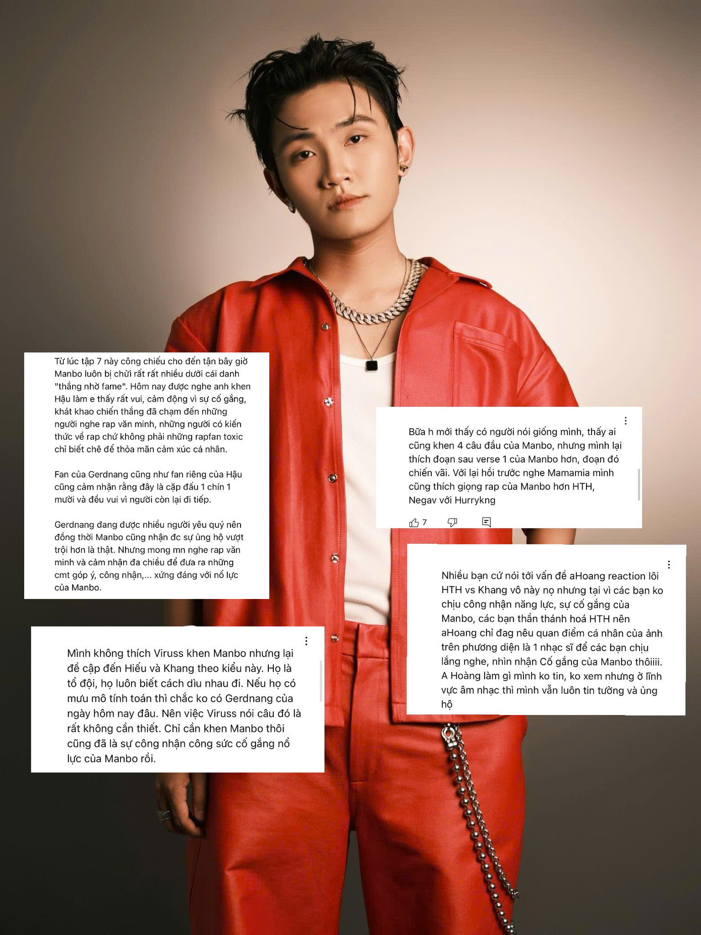 Cộng đồng rap fan kỳ vọng nhiều hơn vào hành trình sắp tới của anh tại Rap Việt mùa 4. Cộng đồng rap fan kỳ vọng nhiều hơn vào hành trình sắp tới của anh tại Rap Việt mùa 4.